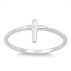 Lightweight Christian Cross Ring With Grooved Band