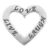 Two Sided "LIVE" "LAUGH" "LOVE" Heart Shaped Affirmation Slide Pendant