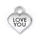 LOVE YOU Valentines Candy Heart Charm