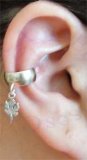 Left Or Right Dangling Nonpiercing Maple Leaf Charmed Ear Cuff