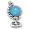 3D Marble World Earth Spinning Globe Charm