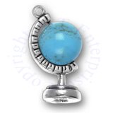 3D Marble World Earth Spinning Globe Charm