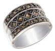 Marcasite Illusion Of Triple Bands Cocktail Ring