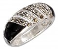 Marcasite Black Onyx Dome Ring