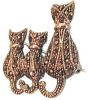 Marcasite Cat And Kittens Brooch Pin
