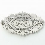 Vintage Sterling Silver Marcasite KAY Name Plate Badge Pin Brooch