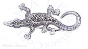 Marcasite Lizard Or Alligator Pin Brooch