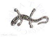 Small Lizard Salamander Marcasite Lapel Pin Brooch