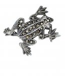 Small Marcasite Toad Frog Pin Brooch
