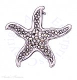 Marcasite Starfish Brooch Pin