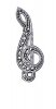 Marcasite Treble Clef Pin Brooch