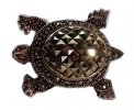 Vintage Marcasite Shell Turtle Brooch