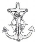 Mariner's Anchor Crucifix Cross Pilots Ships Wheel Pendant
