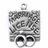 Sterling Silver 3D Marriage License Charm