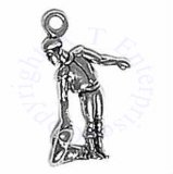 Sterling Silver Spanish Matador Bullfighter With Cape To Side Charm