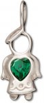 Angel With Emerald Green Cubic Zirconia May Birthstone Charm