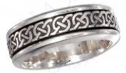 Men's 7mm Wide Band Celtic Knot With Circles Spinner Ring
