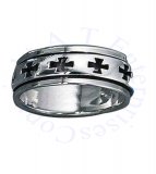 Men's Christian Religious Cross Cutout Spinner Ring