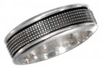 Men's 7mm Wide Band With Textured Dots Spinner Ring