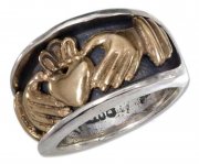 Men's Celtic Claddagh Ring Bronze Accent