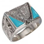 Men's Turquoise Eagle Ring