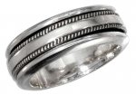 Men's 7mm Wide Plain With Knurled Edge Spinner Ring