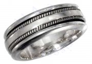 Men's 7mm Wide Plain With Knurled Edge Spinner Ring