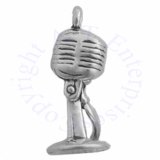 3D Announcer Talk Show Radio Host Microphone On Stand Charm