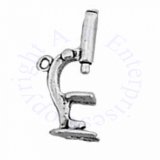 Sterling Silver 3D Science Microscope Charm