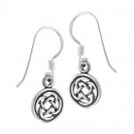 Mini Celtic Weave Dangle Earrings On French Wires