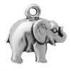 Mini Side Facing Smooth Elephant Charm