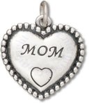 Mom Beaded Heart Shaped Charm