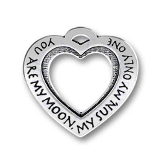 YOU ARE MY MOON MY SUN MY ONLY ONE Heart Charm - Click Image to Close