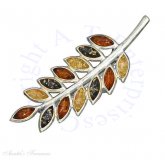 Amber Leaf Brooch Pin Or Pendant