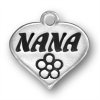 Flat Nana Word Heart Charm With Flower