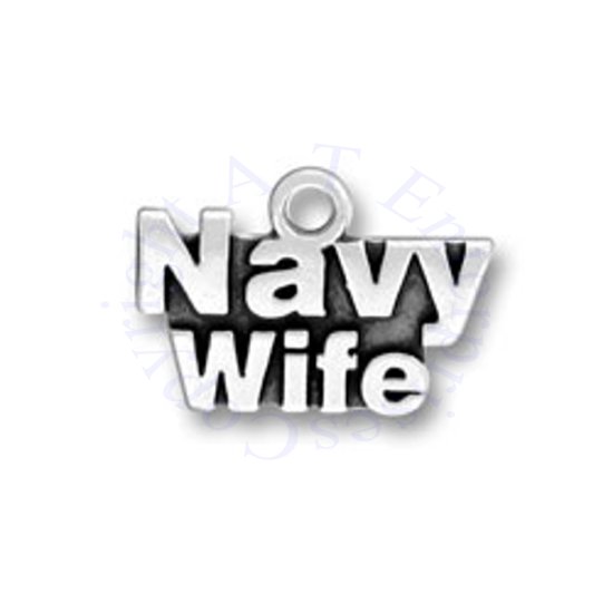 NAVY WIFE Military Armed Forces Charm - Click Image to Close