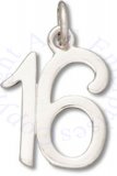 Number 16 Sixteen Charm
