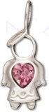 Angel With Pink Tourmaline Cubic Zirconia October Birthstone Charm