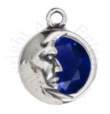 One Sided Blue Cubic Zirconia Man In The Waning Moon Charm