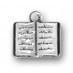 Open Book With Cursive Writing Diary Journal Charm