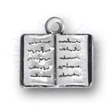 Open Book With Cursive Writing Diary Journal Charm