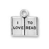 Open Book With Words I Love To Read Charm