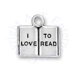 Open Book With Words I Love To Read Charm