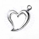 Open Heart Charm With A Smooth Satin Finish