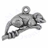 Sterling Silver 3D Opossum On A Branch Charm