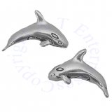 Orca Killer Whale Post Earrings