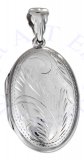 Etched Oval Locket Pendant
