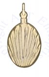 Silver Oval Scalloped Shell Shaped Perfume Bottle Locket Pendant
