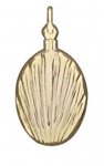 Silver Oval Scalloped Shell Shaped Perfume Bottle Locket Pendant