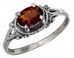 Solitaire Oval Garnet Ring